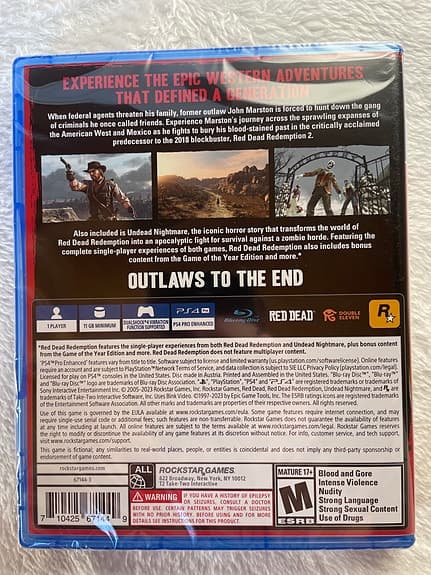 Ny Sealed! Red Dead Redemption 1 PS4 / PS5 inkl. Expansioner
