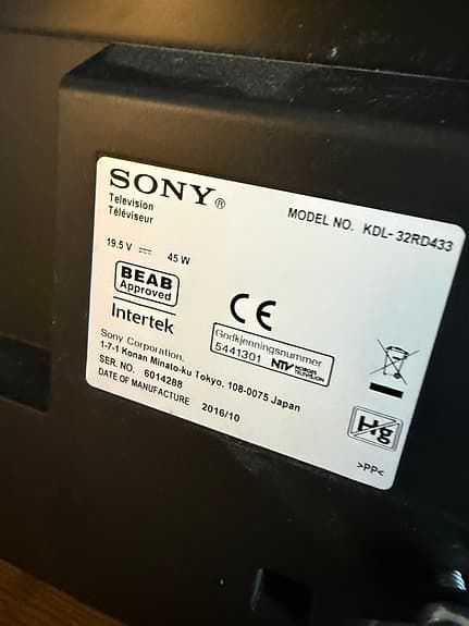 Sony KDL-32RD433 TV 32 tum svart