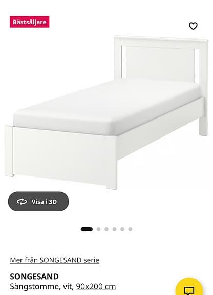 Vit sängstomme från IKEA