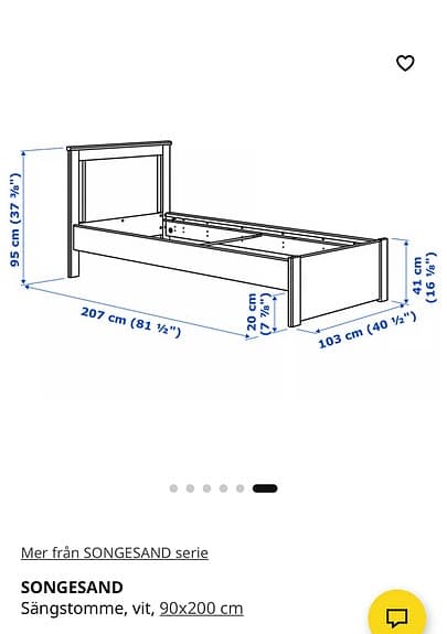 Vit sängstomme från IKEA