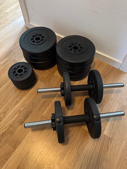 Hantelset med viktskivor