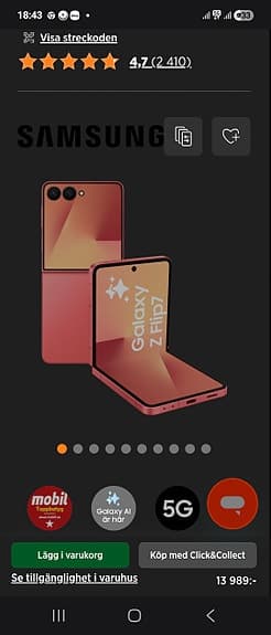 Samsung Galaxy Z Flip7 mobil 256 GB orange