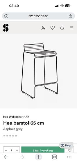 Två barstolar från HAY