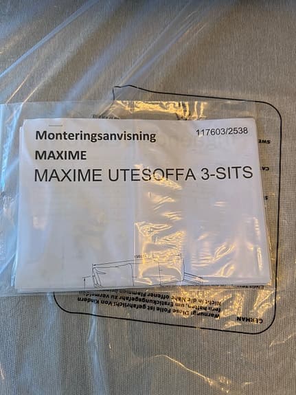 Mio Maxime utesoffa 3-sits beige - helt ny, oanvänd