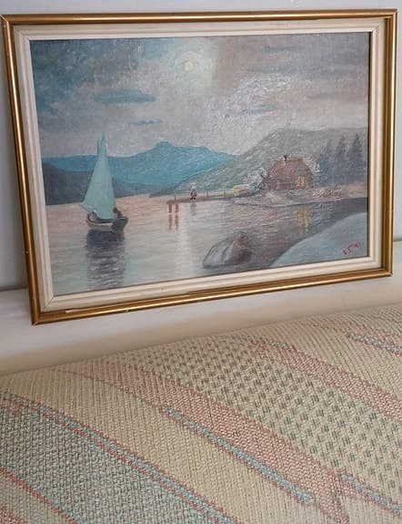 Tavla Människokväll motiv från Särna