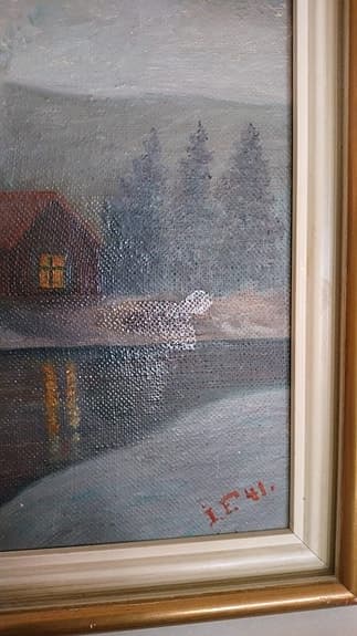 Tavla Människokväll motiv från Särna