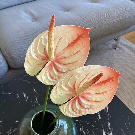 Anthurium Rosenkalla Konstgjord Plast Blomma 65 cm