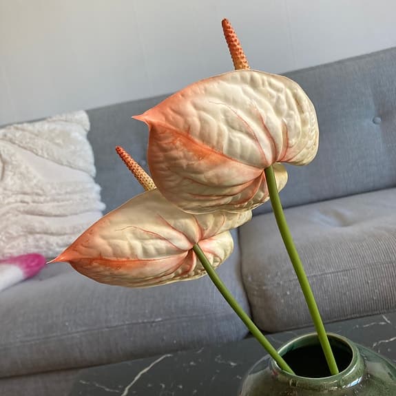 Anthurium Rosenkalla Konstgjord Plast Blomma 65 cm