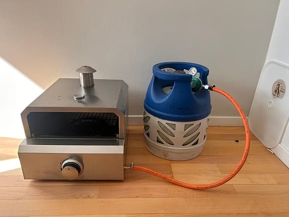 Gasdriven pizzaugn i rostfritt stål