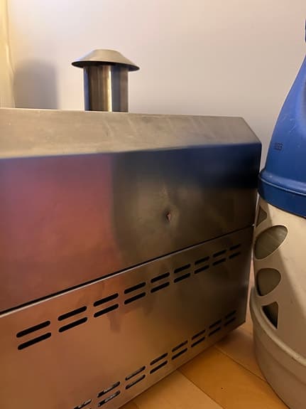 Gasdriven pizzaugn i rostfritt stål