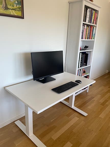 Vitt höj- och sänkbart skrivbord, DJP Workspace Pro5