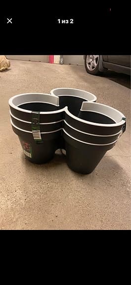 Krukor för balkongräcke svart/vit