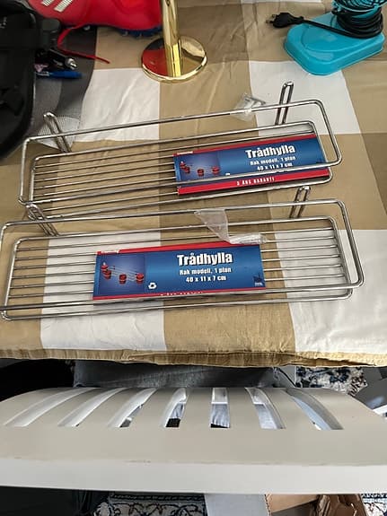 TrådhylIa hyllor för badrum/kök metall