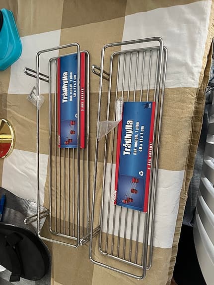 TrådhylIa hyllor för badrum/kök metall