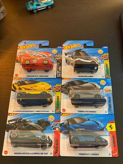 Hot Wheels leksaksbilar set med 6 bilar