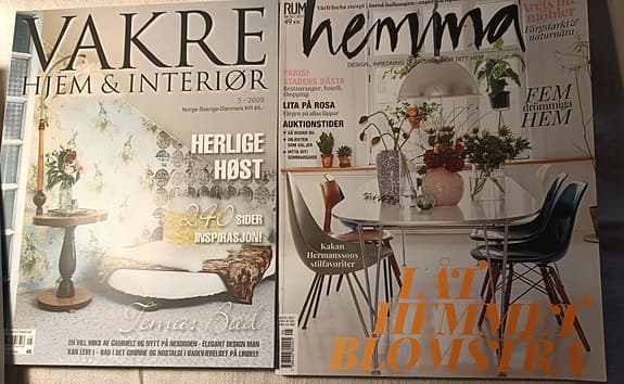 Inredningstidningar – Elle Decoration, Vakre Hjem m.fl. (3 sycken)