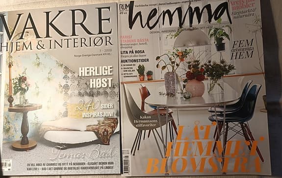 Inredningstidningar – Elle Decoration, Vakre Hjem m.fl. (3 sycken)