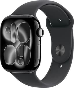 Helt ny Apple Watch 11 (GPS)  Aluminiumboett gagatsvart, 46 mm Sportband svart