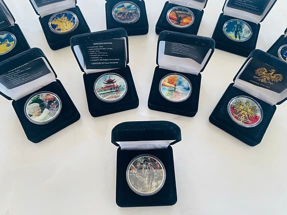 Unika 1 oz Silvermynt Limited Edition Endast 100 ex! Maradona, Ukraina & Taiwan