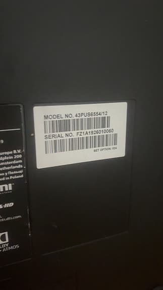 Philips 43PUS6554 43" Smart Tv