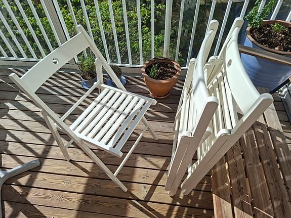 Tre Ikea vikbara stolar (Terje / Frösvi) 
Folding chair, beech