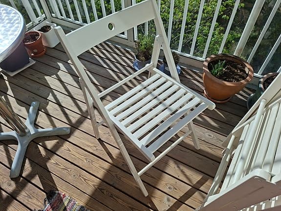 Tre Ikea vikbara stolar (Terje / Frösvi) 
Folding chair, beech