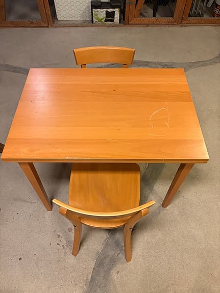 90-tal Ikea fällbart bord och två stolar