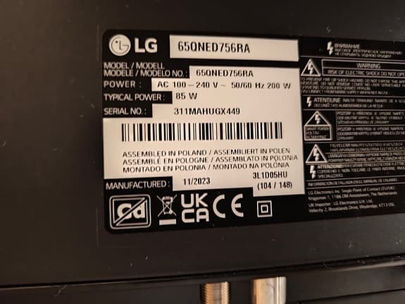 LG 65" TV