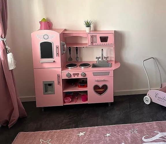 EduFun leksakskök rosa i trä