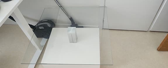 Soffbord glas/vitt trä