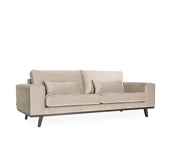 3-SITS SAMMET SOFFA I GREIGE + FOTÖLJ