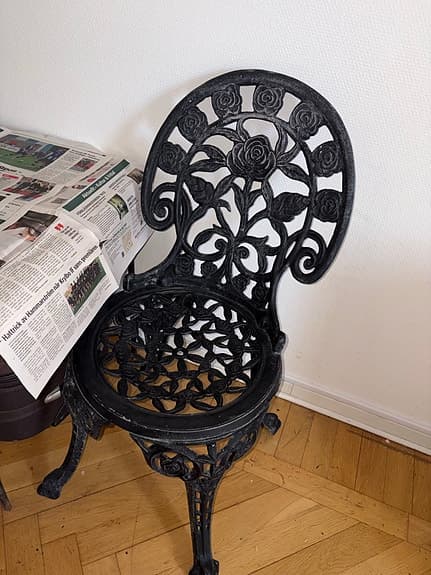 Dekorativa trädgårdsstolar med rosdesign – 2 st
