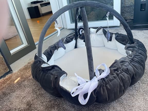 Lyxigt babygym & lekmatta grå/vit