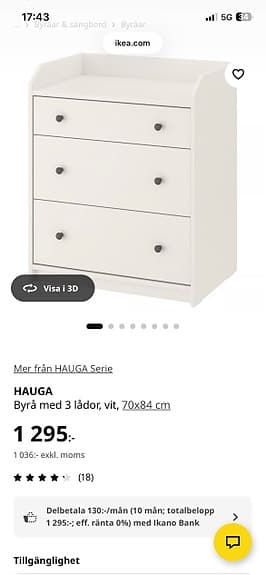 Vit byrå IKEA Hauga