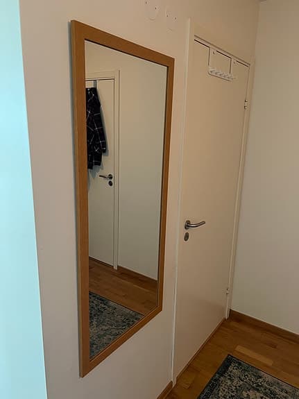 Spegel med träram