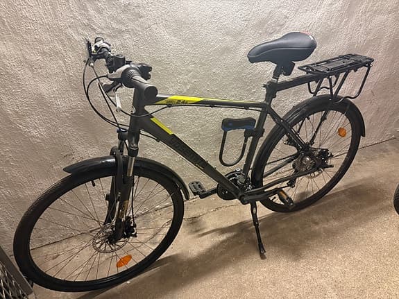 Hybridcykel 53 cm 28" unisex svart