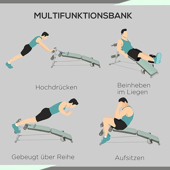Multifunktionell träningsbänk hopfällbar med motståndsband