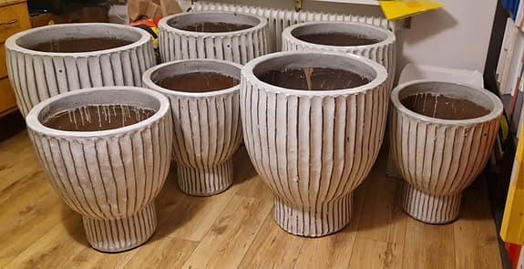 Fedora keramik krukor oanvända höjd 53-64, diameter 45-55