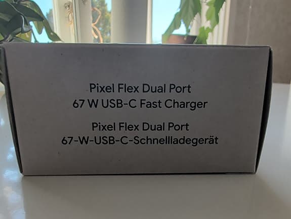 Oöppnad Pixel snabbladdare 67W (dual port)