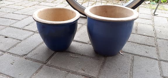 Blå krukor / ytterkrukor
