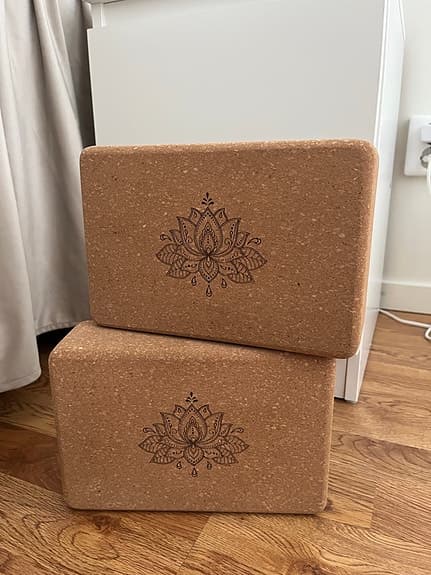 Yogablock i kork, 2-pack