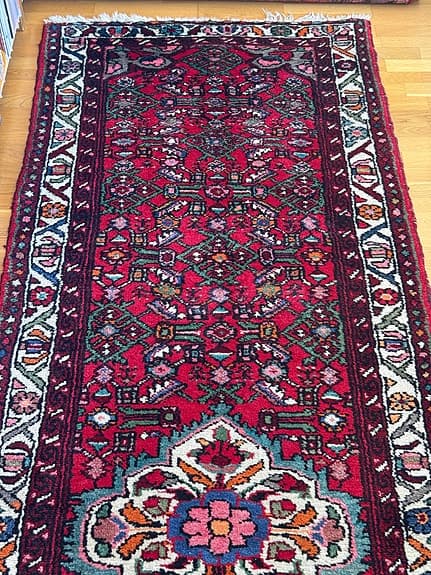 Vacker äkta orientalisk gångmatta – 315 cm lång