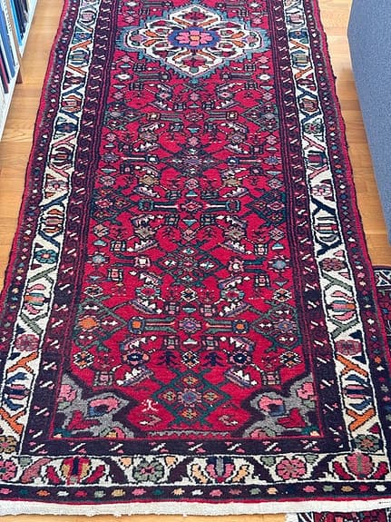 Vacker äkta orientalisk gångmatta – 315 cm lång