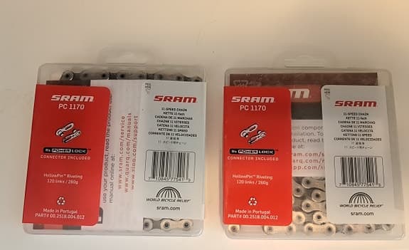 Oanvända SRAM PC-1170-cykelkedjor
