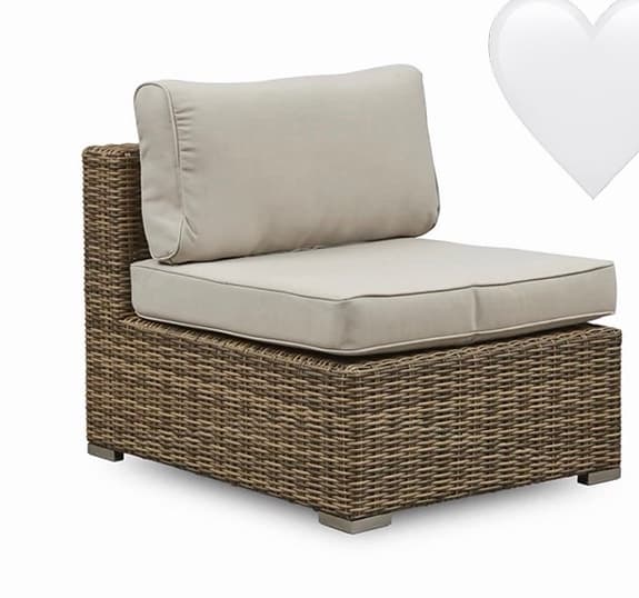 Modulsoffa (mittdel) med beige dyna (Ilva)