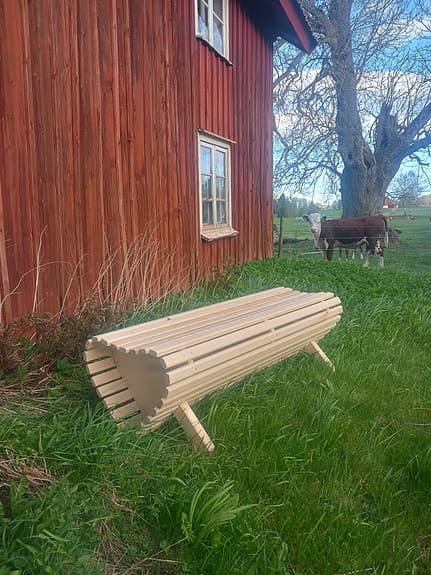 Träbänk, ljugarbänk, kärleksbänk, bänk, utomhus