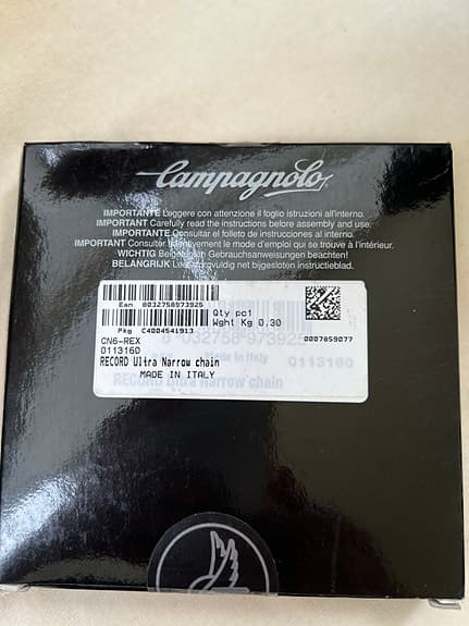 Campagnolo Veloce 10-delad kassett och Record kedja