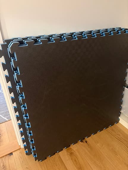 Träningsmattor pusselmatta svart/blå