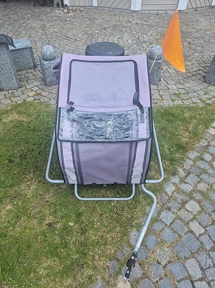 Cykelvagn grå/svart för hund eller andra husdjur