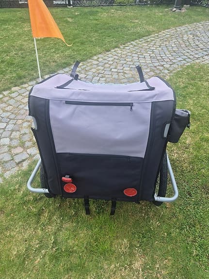 Cykelvagn grå/svart för hund eller andra husdjur